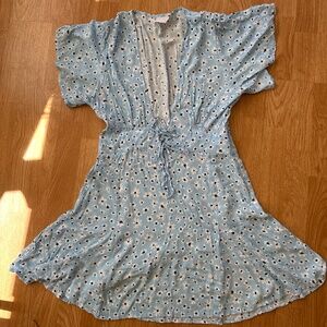 Rue Stiic blue mini sundress  with white flowers